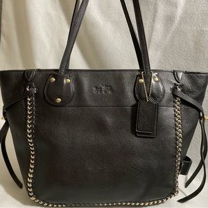 Coach Whiplash Tatum Tote Black Leather